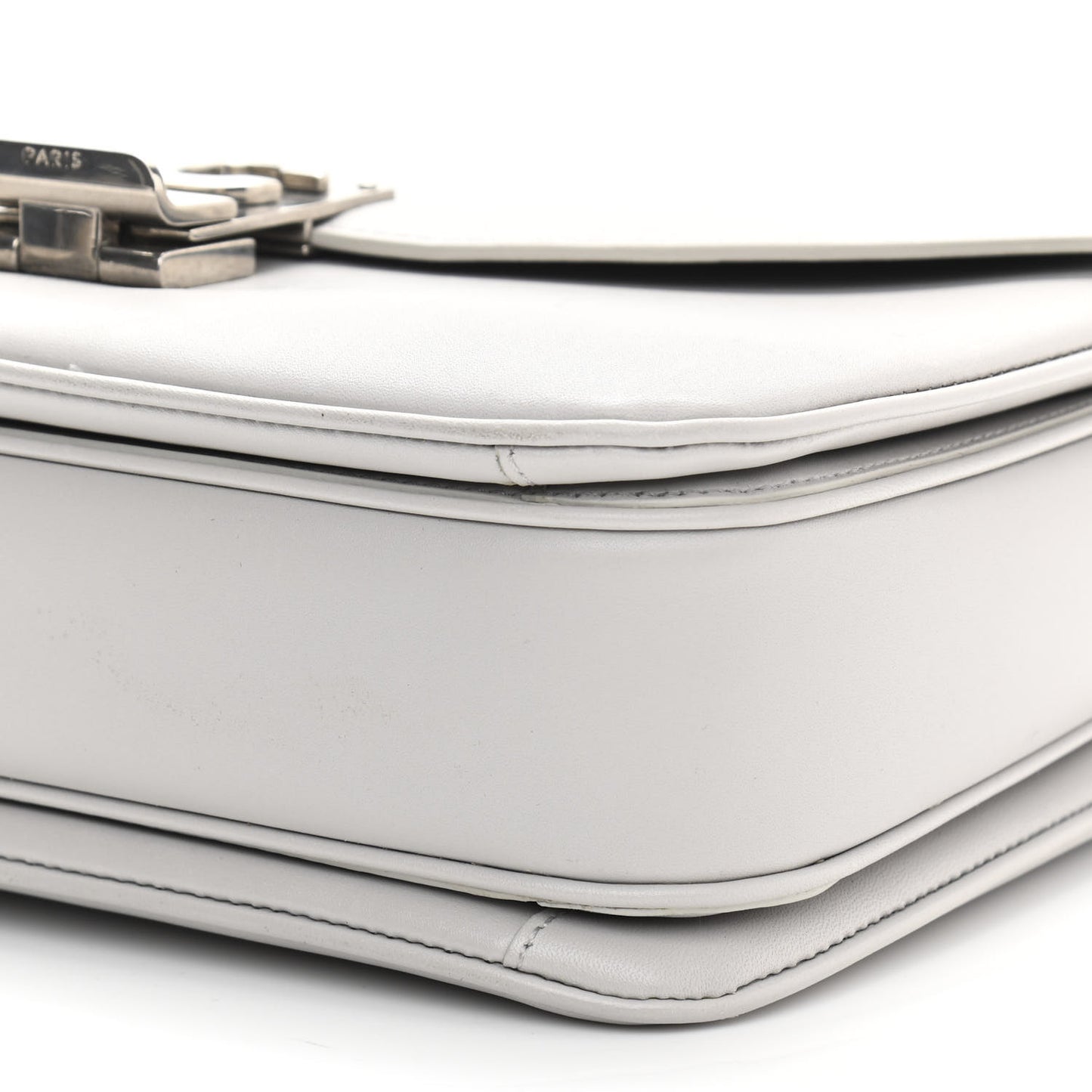 Shiny Calfskin Medium C Bag Pale Grey