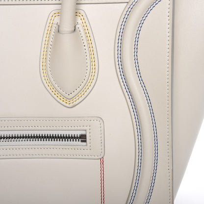Celine Smooth Calfskin Multicolor Double Stitching Micro Luggage White 6 of 9