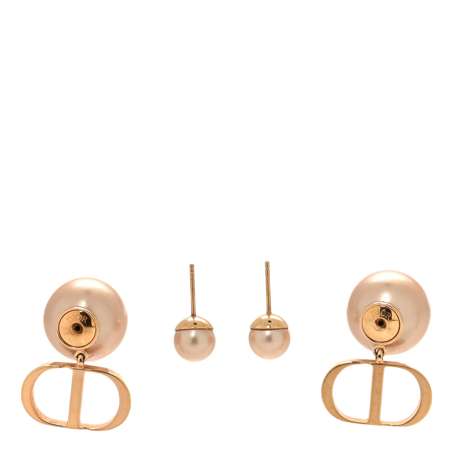 Metal Pearl Tribales Earrings Pink Gold