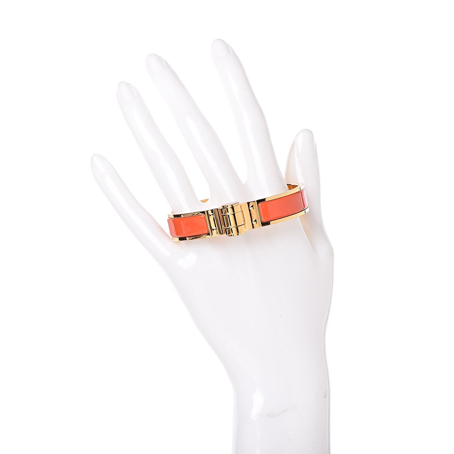 Enamel Charniere Uni Narrow Hinged Bracelet S Orange