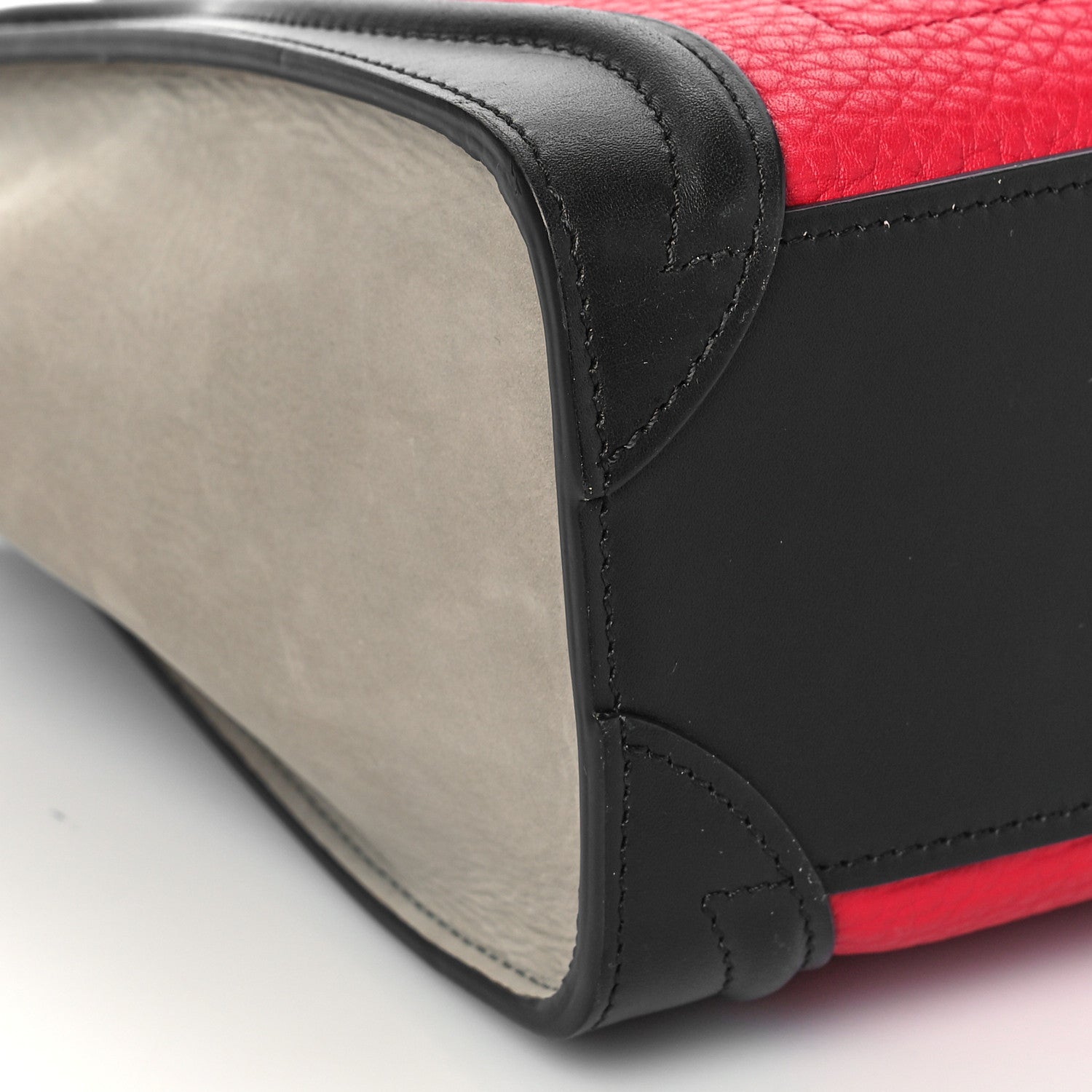 Celine Bullhide Calfskin Nubuck Nano Tri-Color Luggage Bright Red 8 of 10