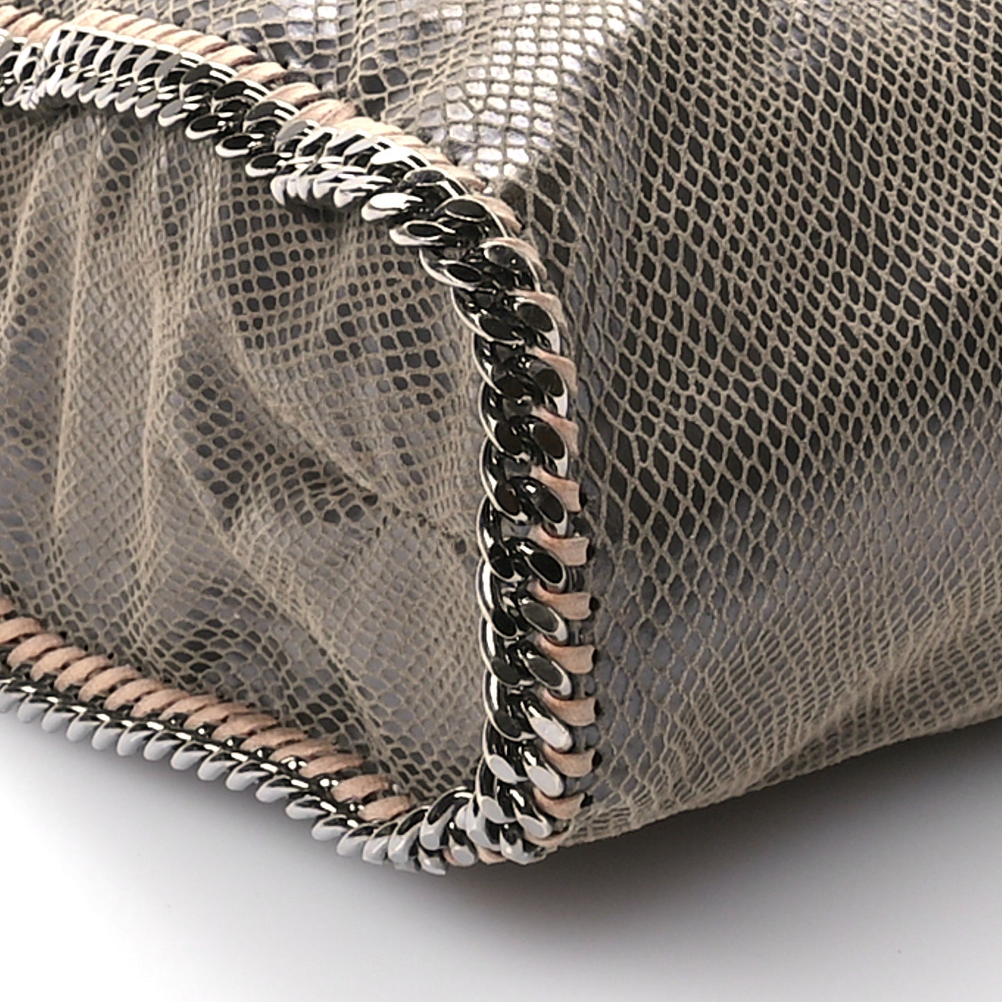 Metallic Eco Python Large Falabella Tote Dark Grey