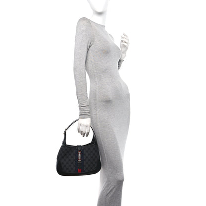 Gucci X BALENCIAGA BB Monogram Calfskin Web Small Jackie 1961 Hobo Black 2 of 10