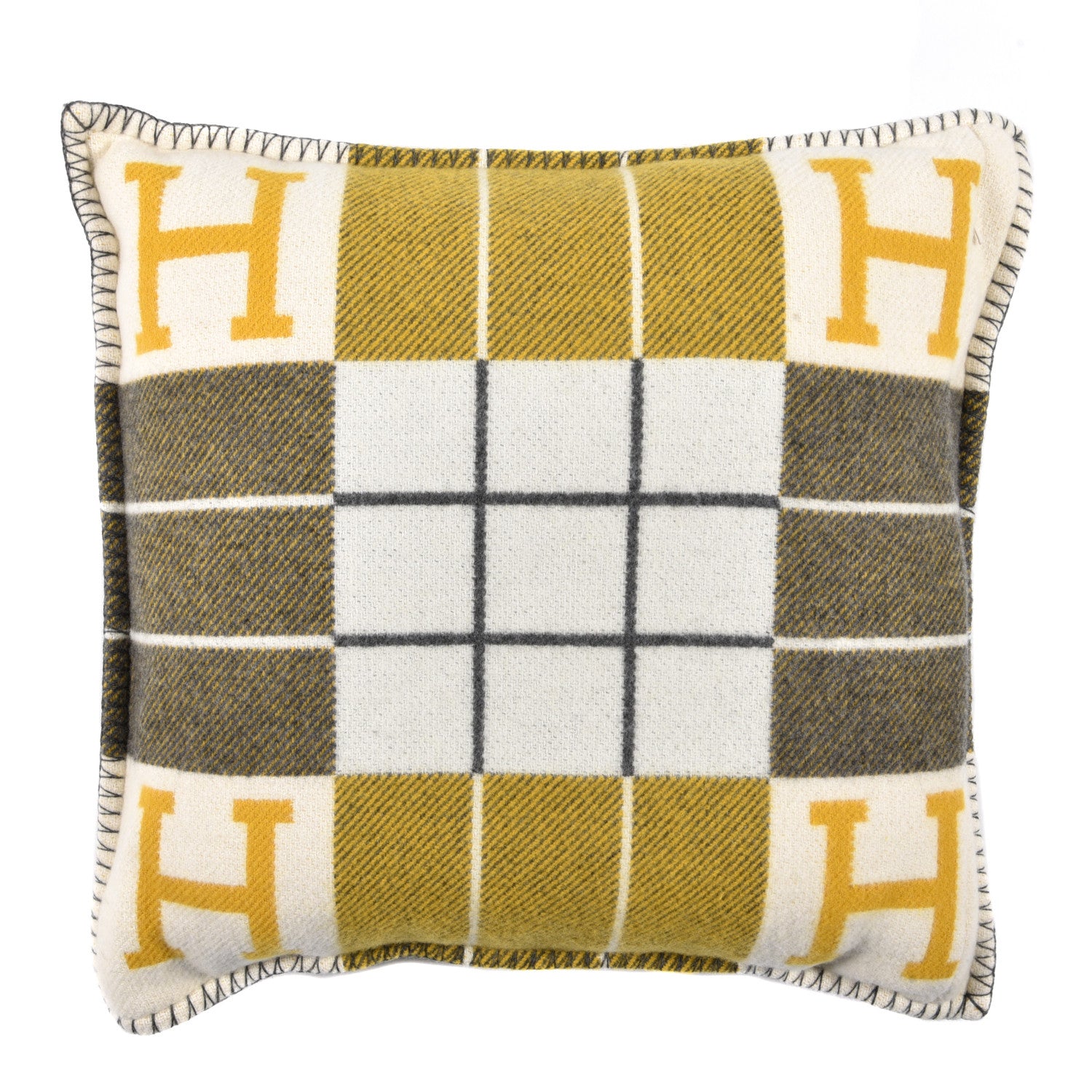 Hermes Wool Cashmere Avalon III Pillow PM Gris Soleil 2 of 3