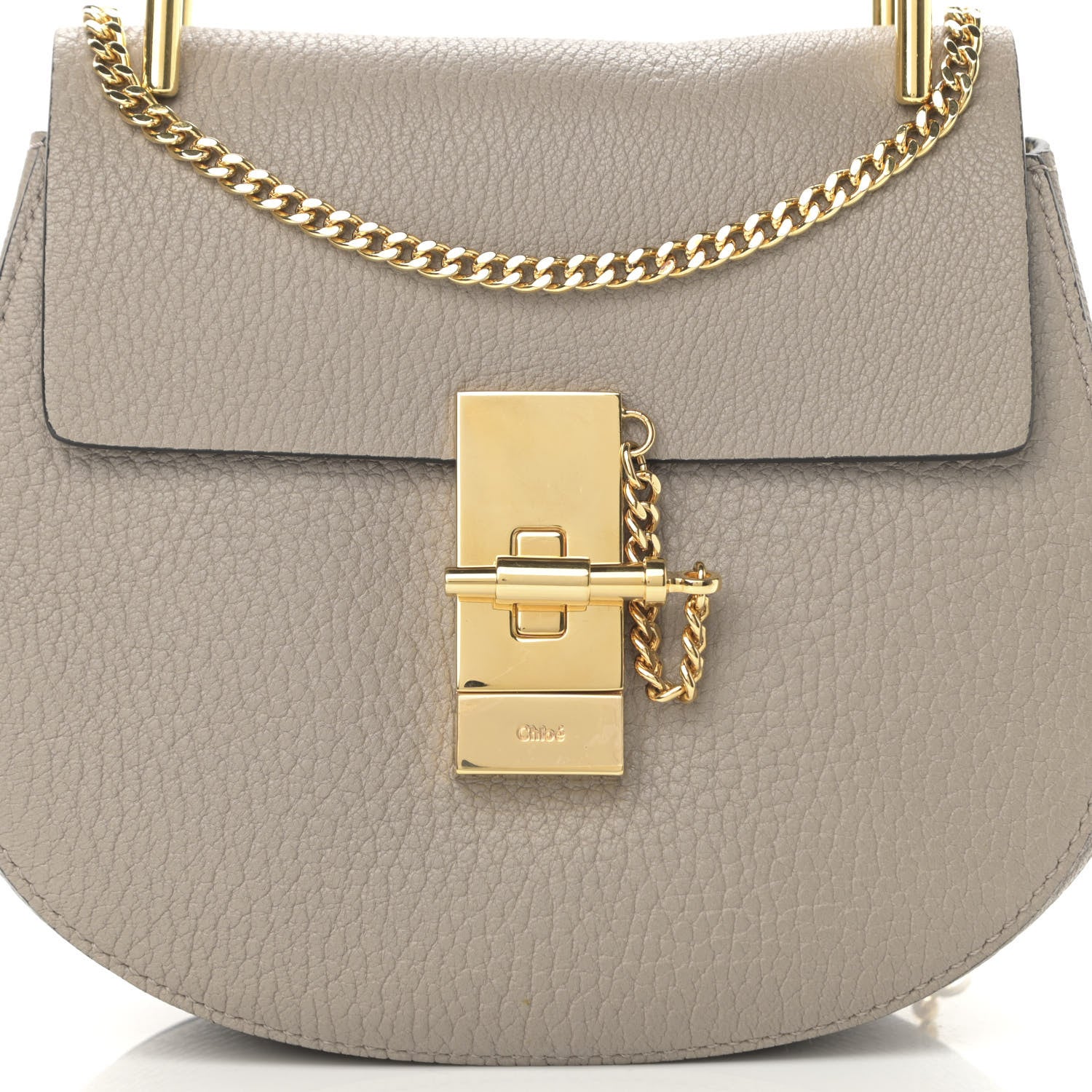 Chloe Grained Lambskin Mini Drew Shoulder Bag Motty Grey 8 of 14