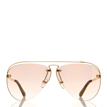 Louis Vuitton Monogram Grease Sunglasses Z1366E Gold 2 of 8