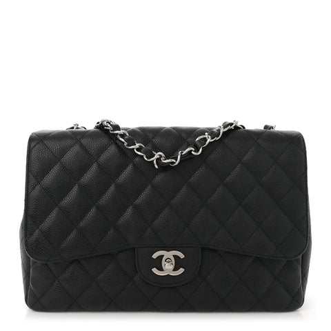 Caviar Quilted Jumbo Single Flap Black
