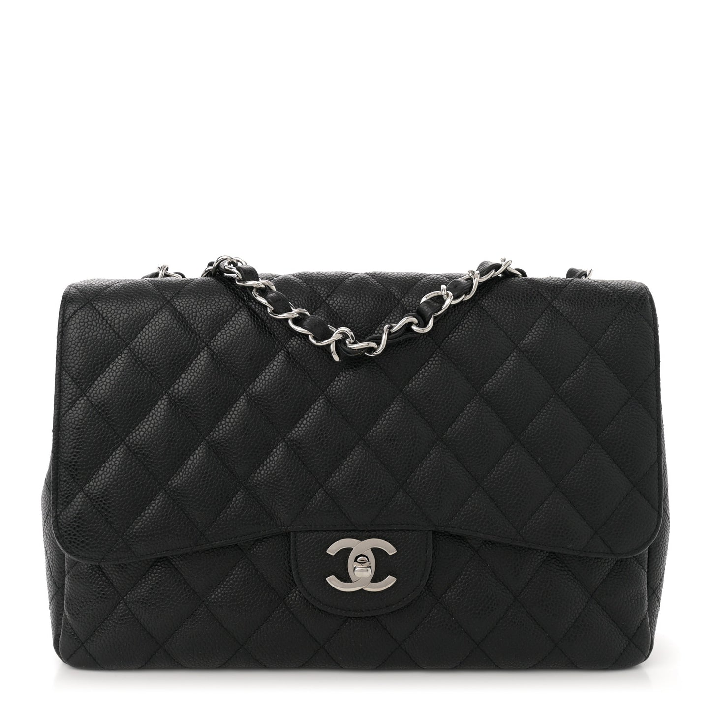 Caviar Quilted Jumbo Single Flap Black
