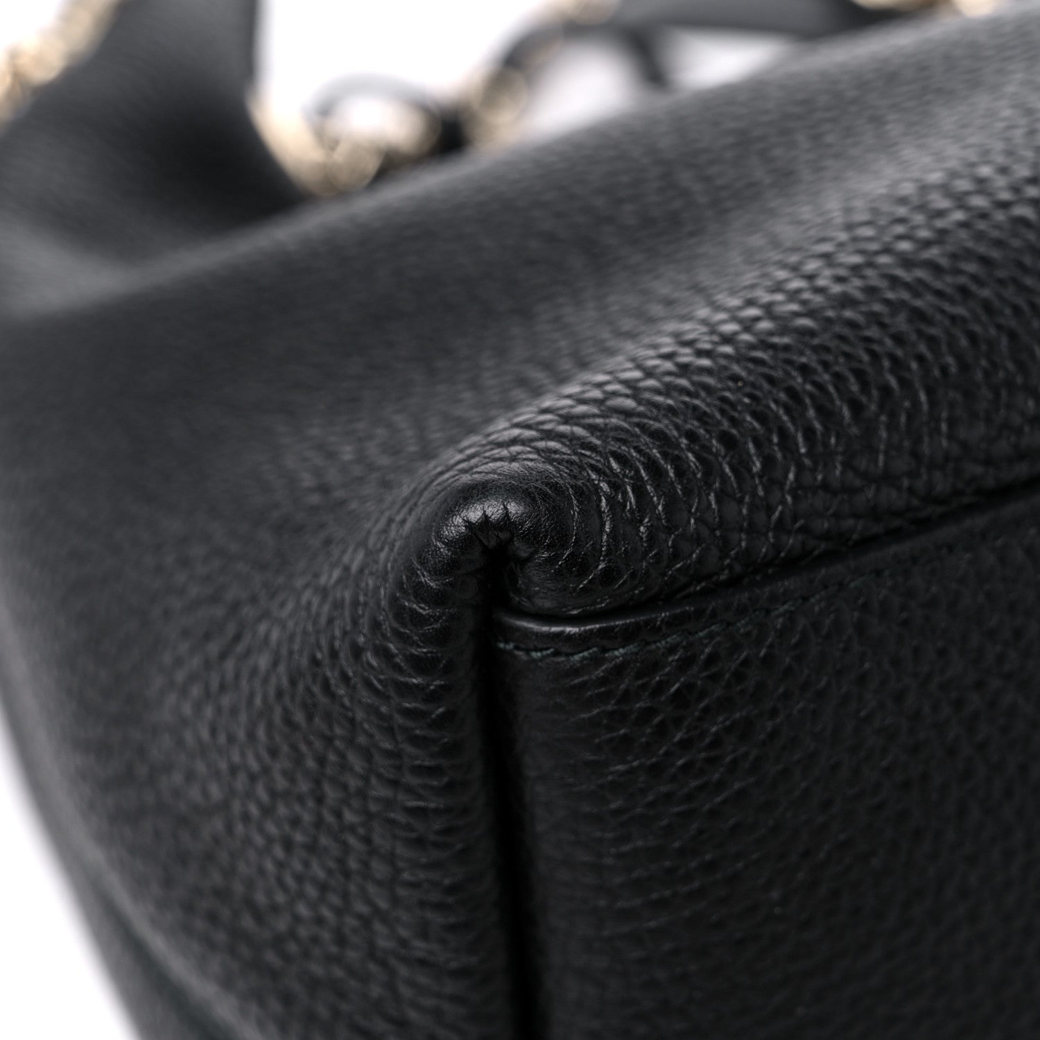 Gucci Pebbled Calfskin Medium Soho Chain Shoulder Bag Black 8 of 11