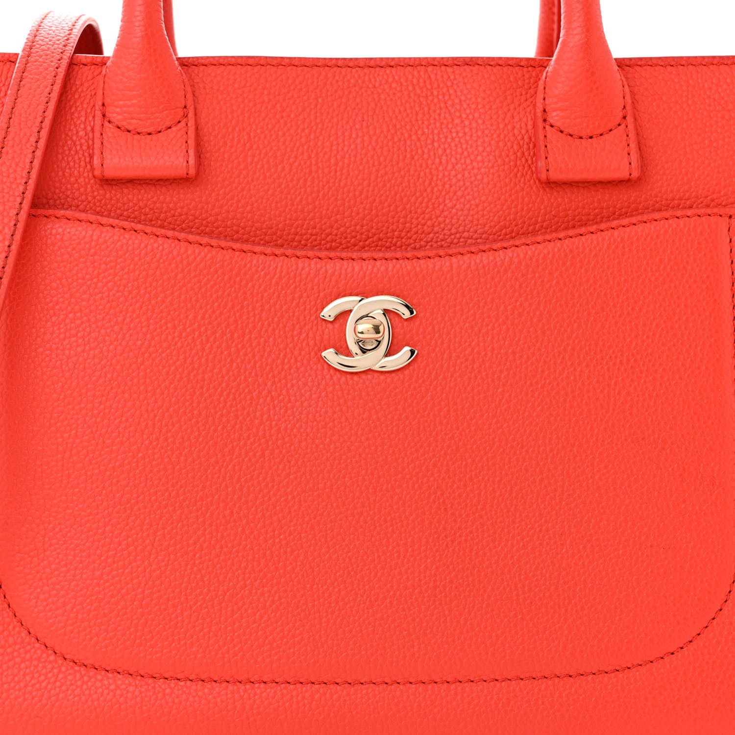 Chanel Grained Calfskin Small Neo Executive Shopper Tote Red 8 of 13