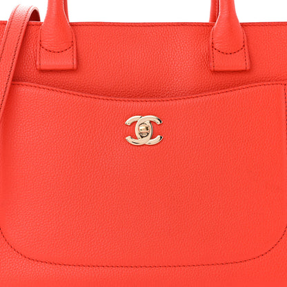 Chanel Grained Calfskin Small Neo Executive Shopper Tote Red 8 of 13