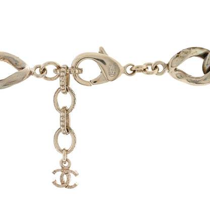 Chanel Crystal Eye Heart CC Chain Necklace Gold Gold Green Pink Blue 4 of 5