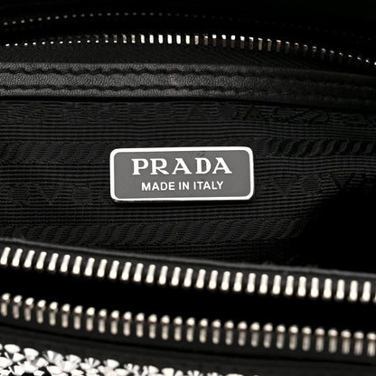 Prada Satin Crystal Mini Galleria Double Zip Tote Metal 6 of 13