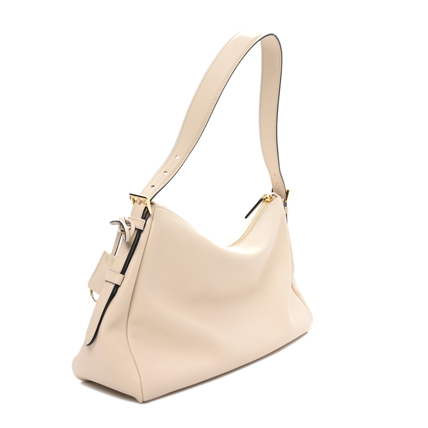 Prada Soft Calfskin Large Aimée Shoulder Bag Travertine 3 of 9