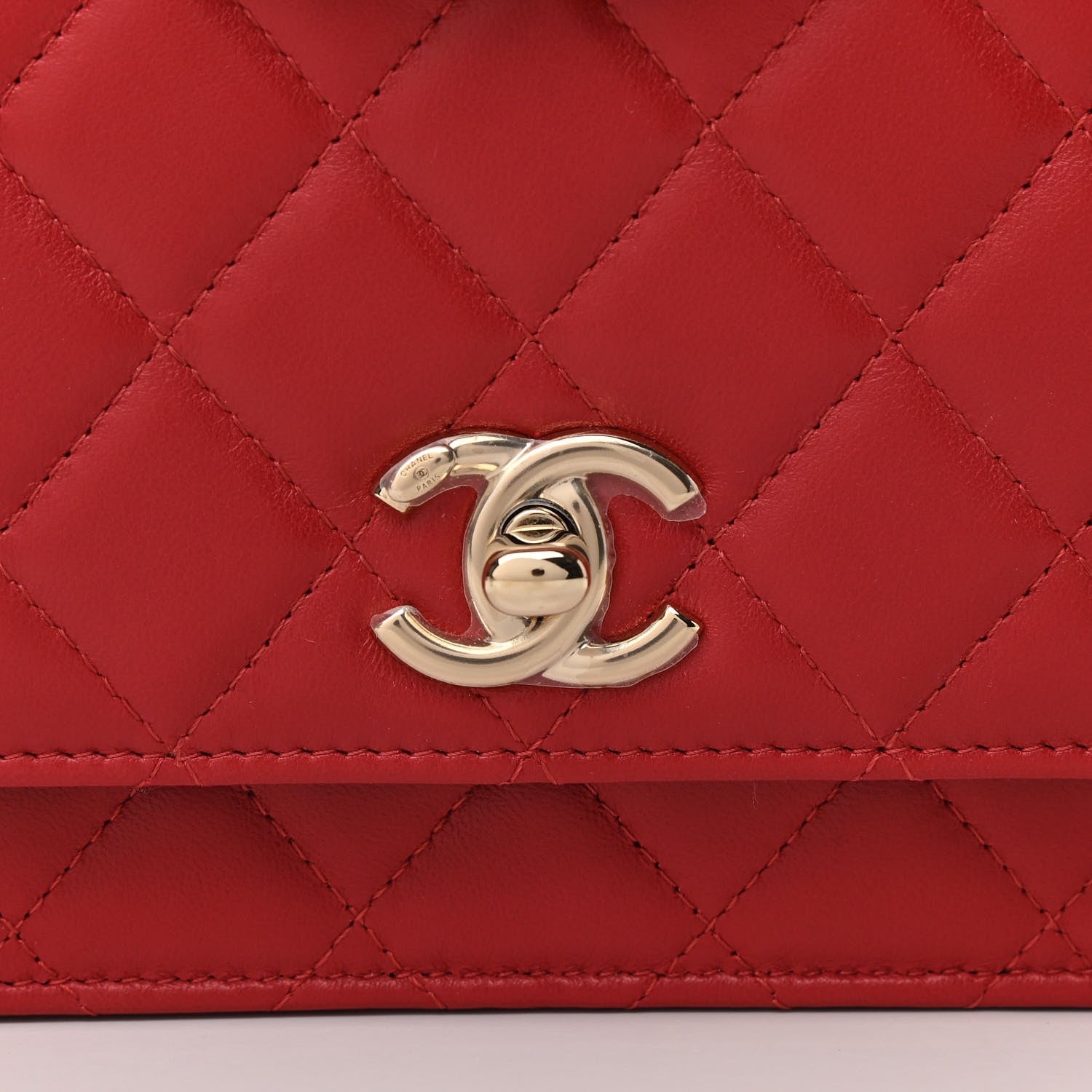 Chanel Lambskin Quilted Trendy CC Wallet On Chain WOC Red 9 of 12
