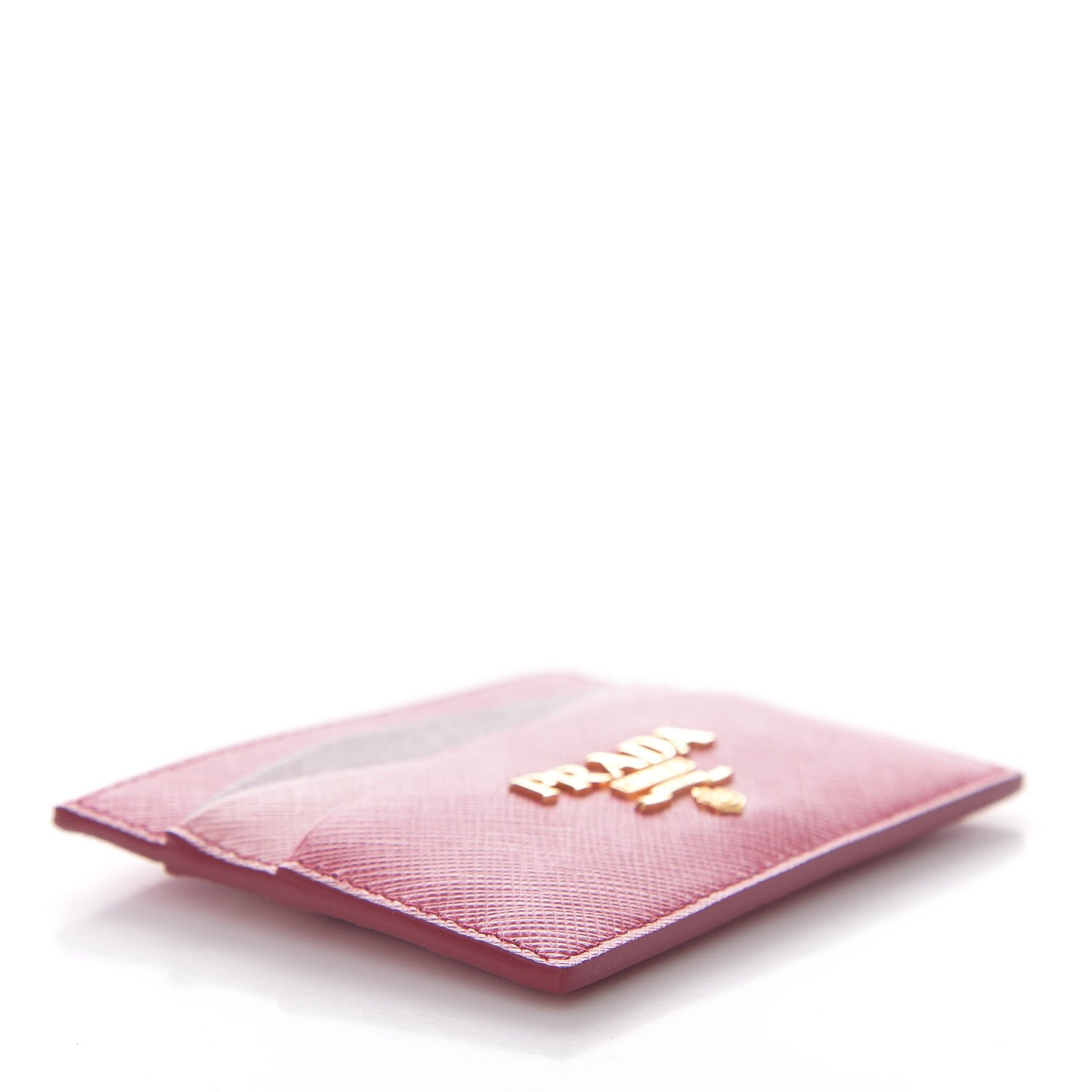 Prada Saffiano Metal Card Case Peonia Cerise 4 of 9