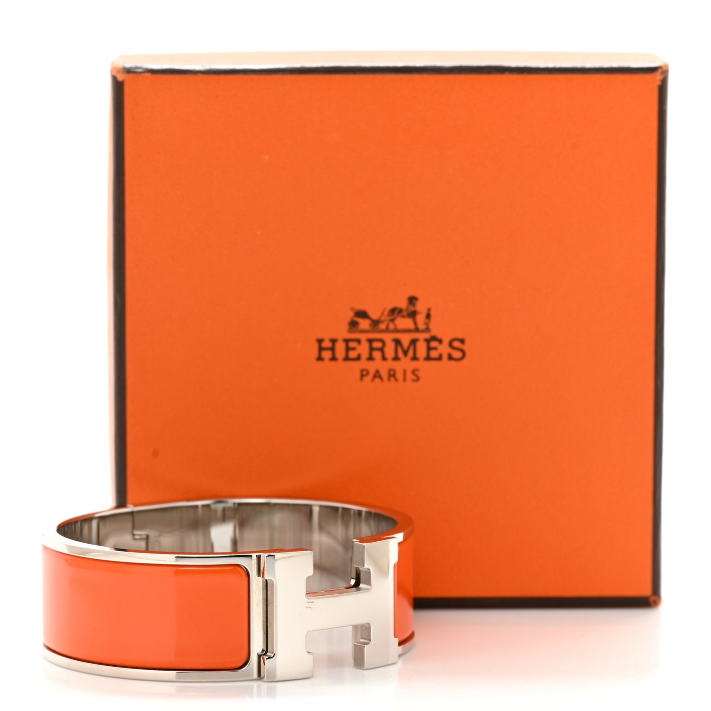 Enamel Wide Clic Clac H Bracelet PM Orange