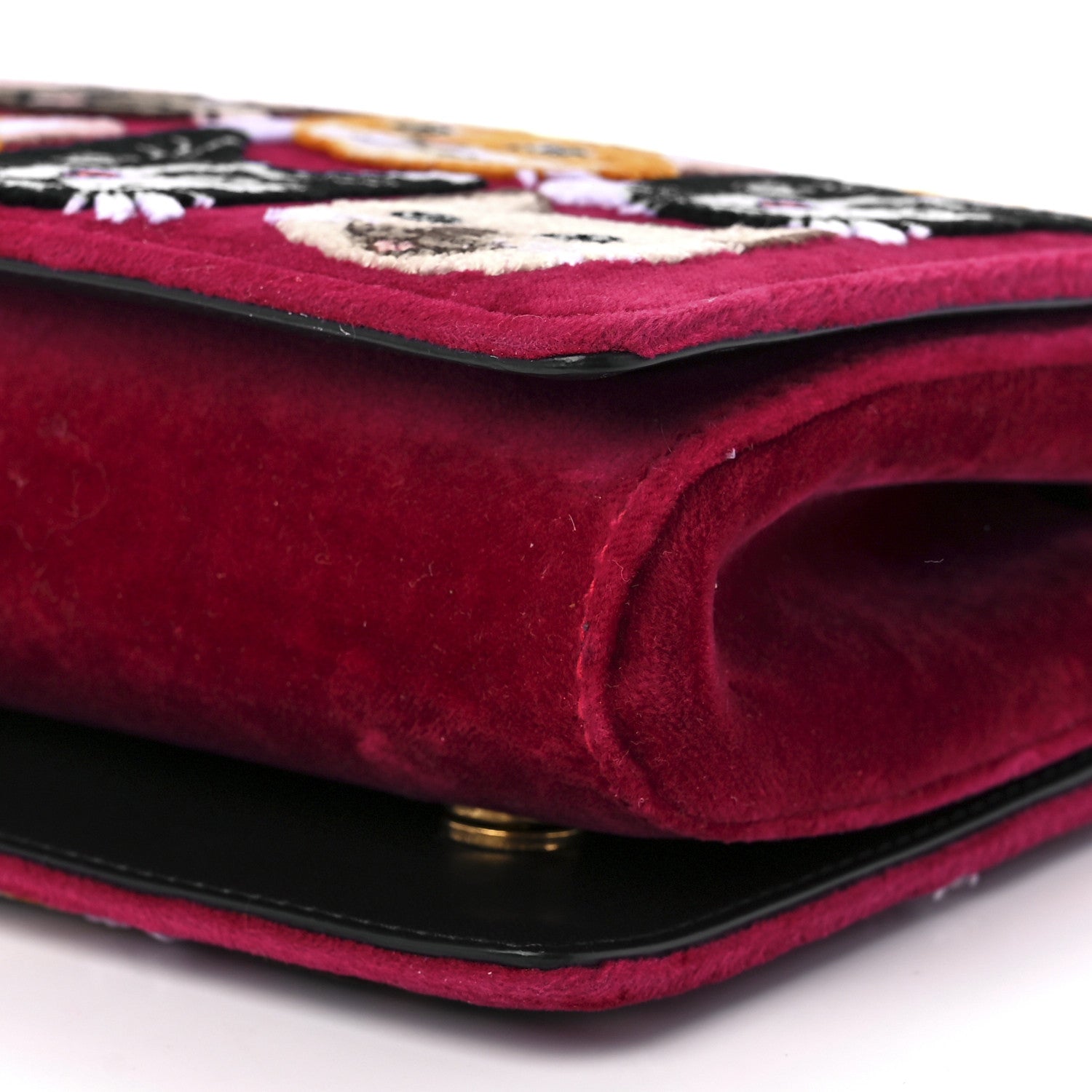 Dolce & Gabbana Velvet Cats Shoulder Bag Multicolor 1174593