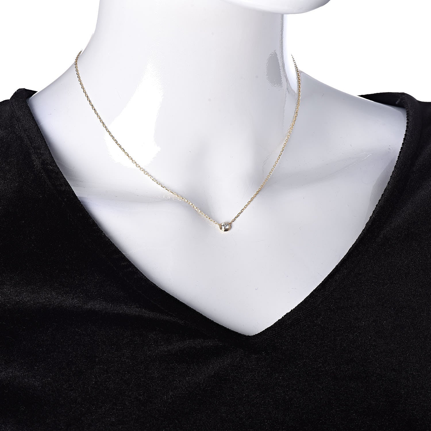 Cartier 18K Yellow Gold Diamond LM D'Amour Pendant Necklace 2 of 7