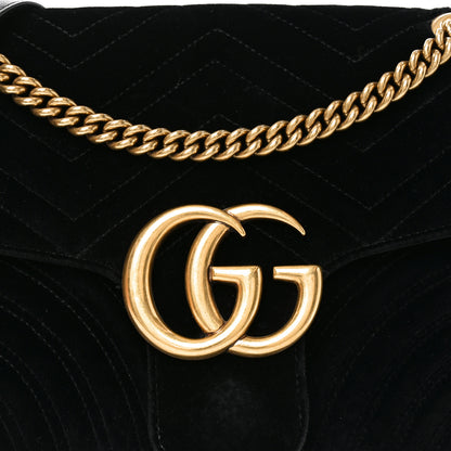 Gucci Velvet Matelasse Medium GG Marmont Shoulder Bag Black 8 of 11