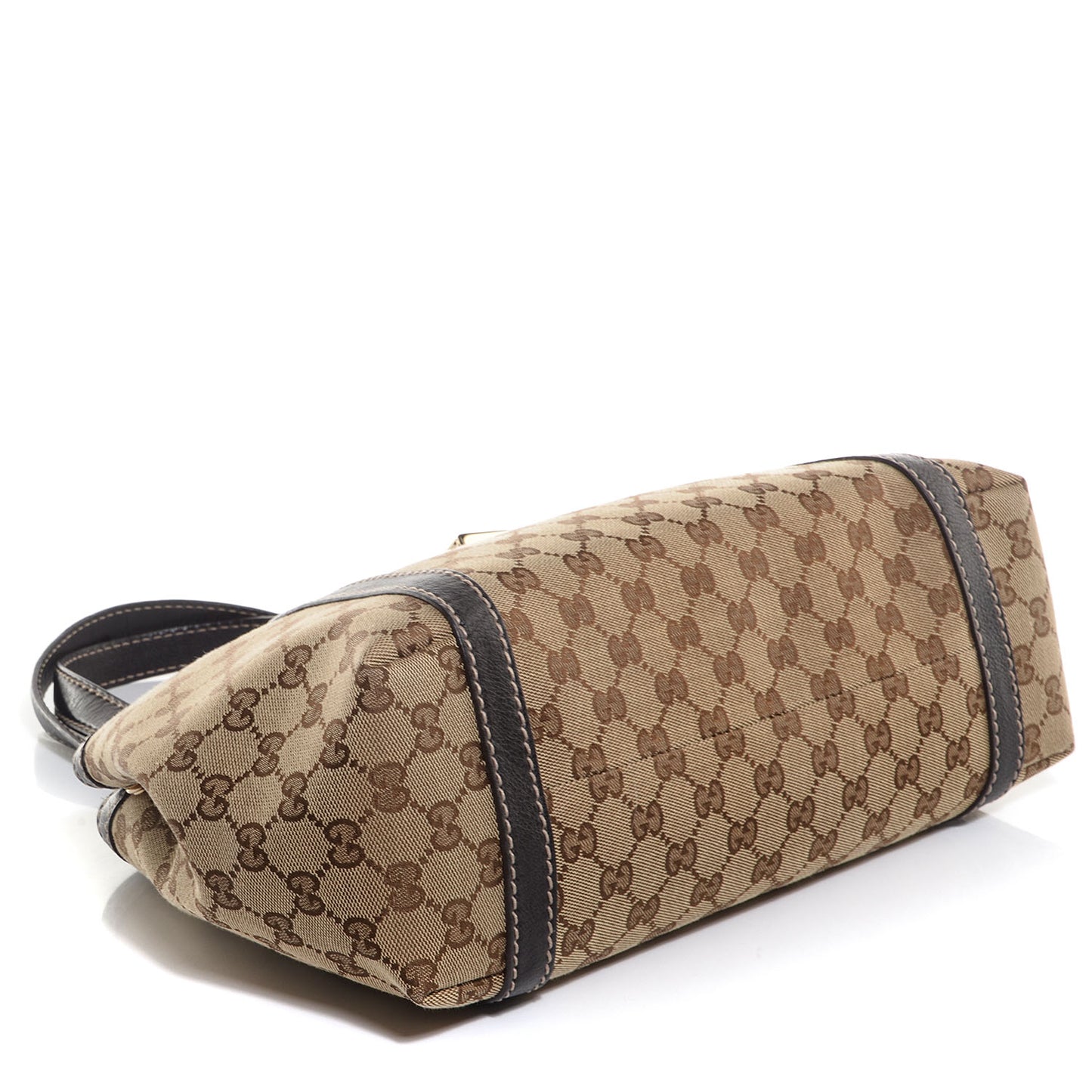 Monogram Medium New Ladies Web Tote Dark Brown