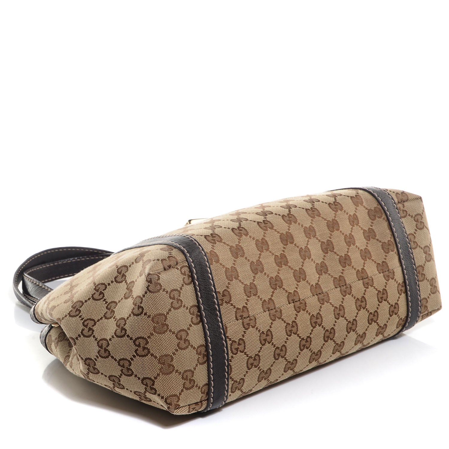Gucci Monogram Medium New Ladies Web Tote Dark Brown 4 of 8