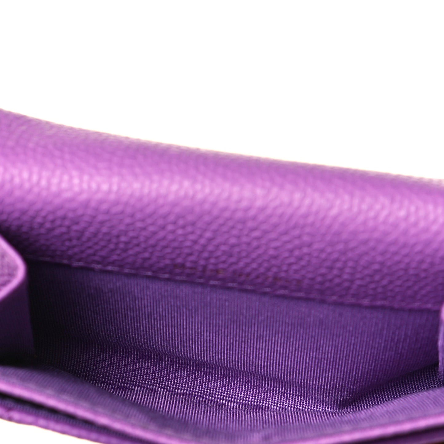Caviar Quilted Boy Flap Card Holder Purple