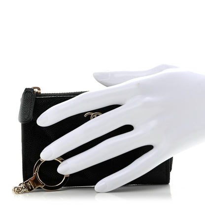 Chanel Caviar Quilted Zipped Key Holder Case Black 2 of 9