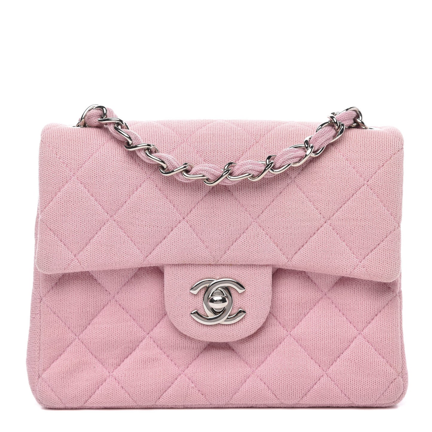 Jersey Quilted Mini Square Flap Pink