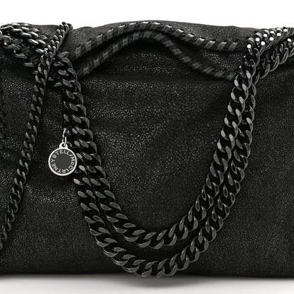 Stella McCartney Shaggy Deer Mini Falabella Fold Over Tote Black 7 of 9