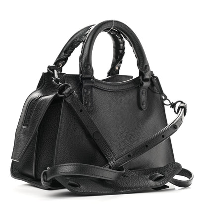 Balenciaga Grained Calfskin Neo Classic Black Hardware Mini City Black 3 of 10