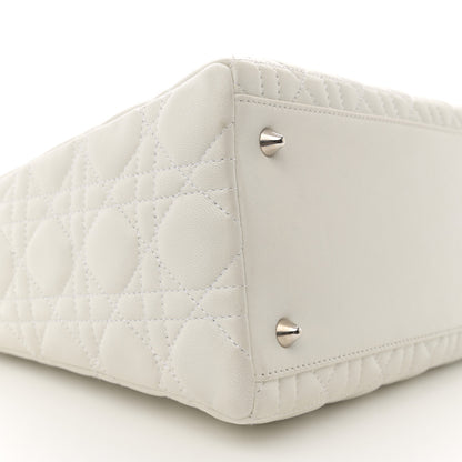 Christian Dior Lambskin Cannage Medium Lady Dior White 9 of 12