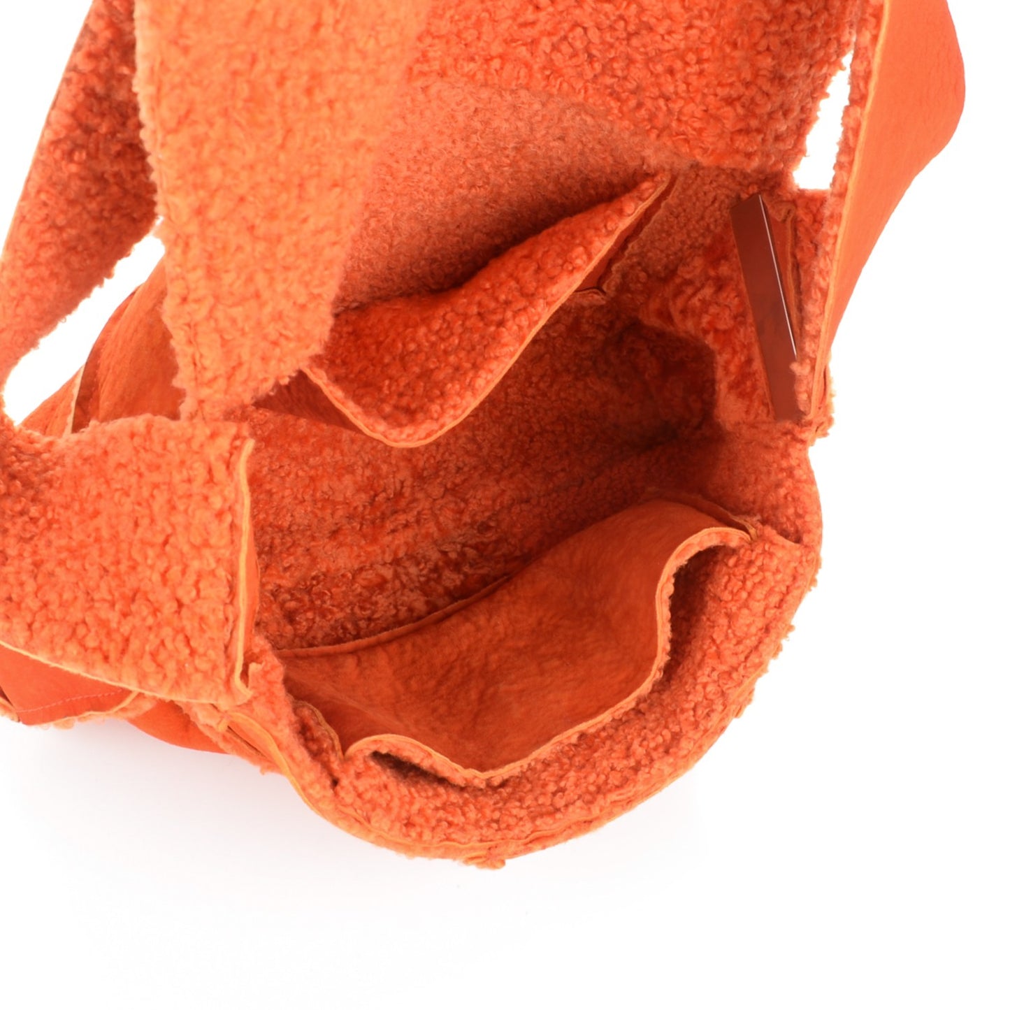 Shearling Patchwork Mademoiselle Messenger Orange