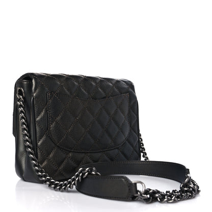 Chanel Metallic Goatskin Quilted Small Rock In Rome Flap Charcoal 2 of 8