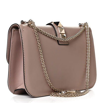 Valentino Garavani Vitello Medium Glam Lock Rockstud Flap Poudre 3 of 9