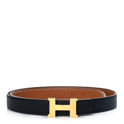 Hermes Swift Epsom 24mm Mini Constance H Belt 95 Black Gold 1 of 7