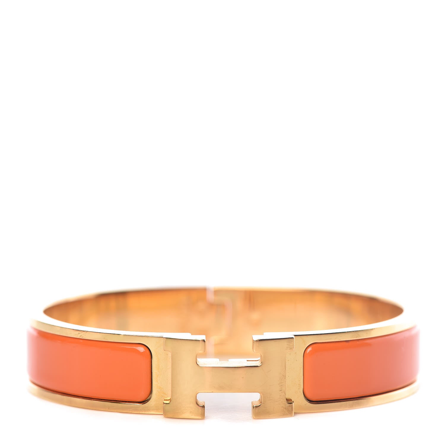 Hermes Enamel Narrow Clic Clac H Bracelet PM Orange 1 of 6