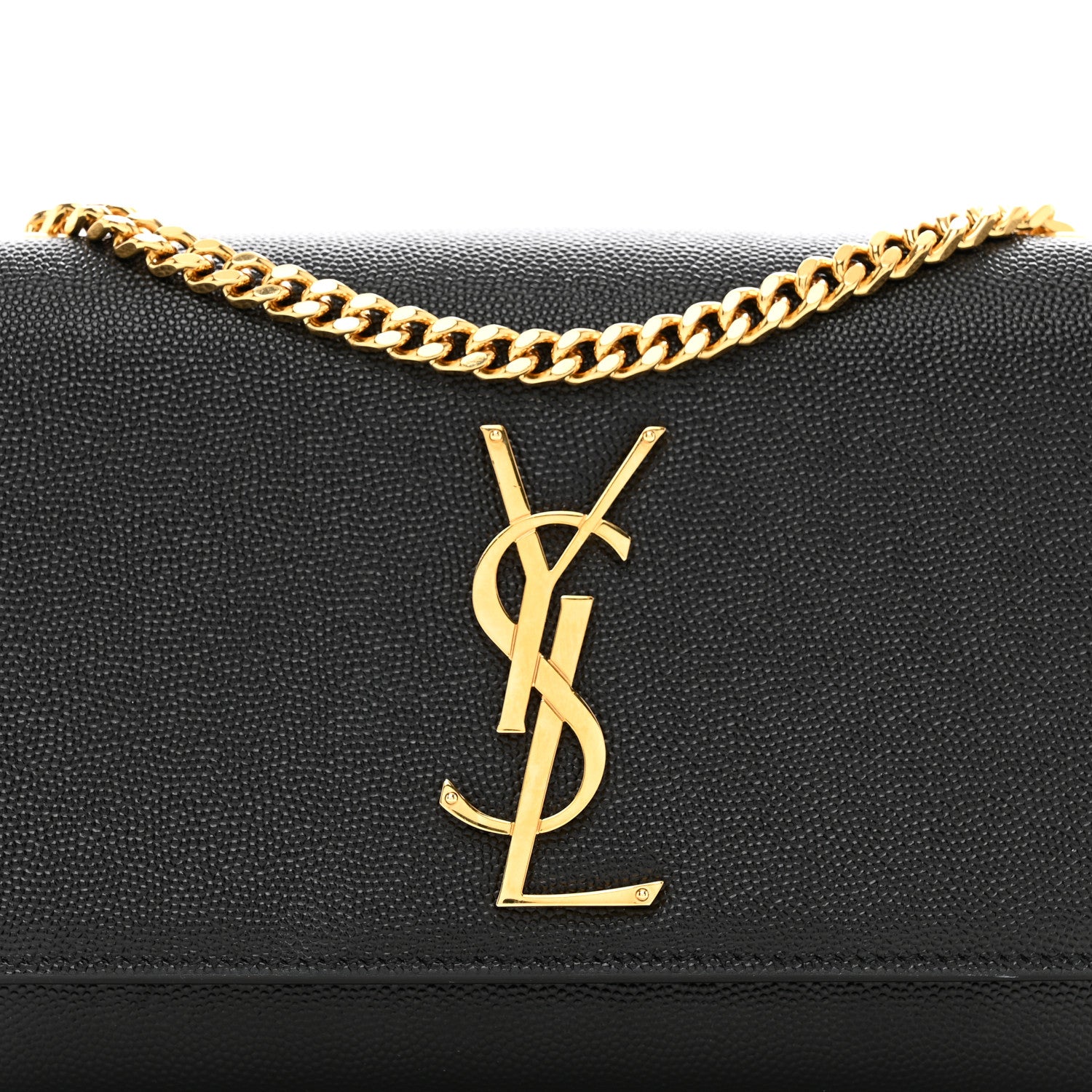 Saint Laurent Grain De Poudre Small Classic Monogram Kate Satchel Black 5 of 11