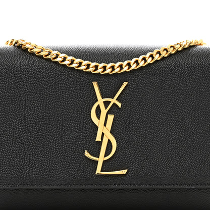 Saint Laurent Grain De Poudre Small Classic Monogram Kate Satchel Black 5 of 11