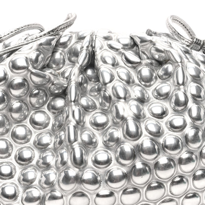 Bottega Veneta Metallic Fabric Bubble Wrap The Mini Pouch Silver 5 of 7