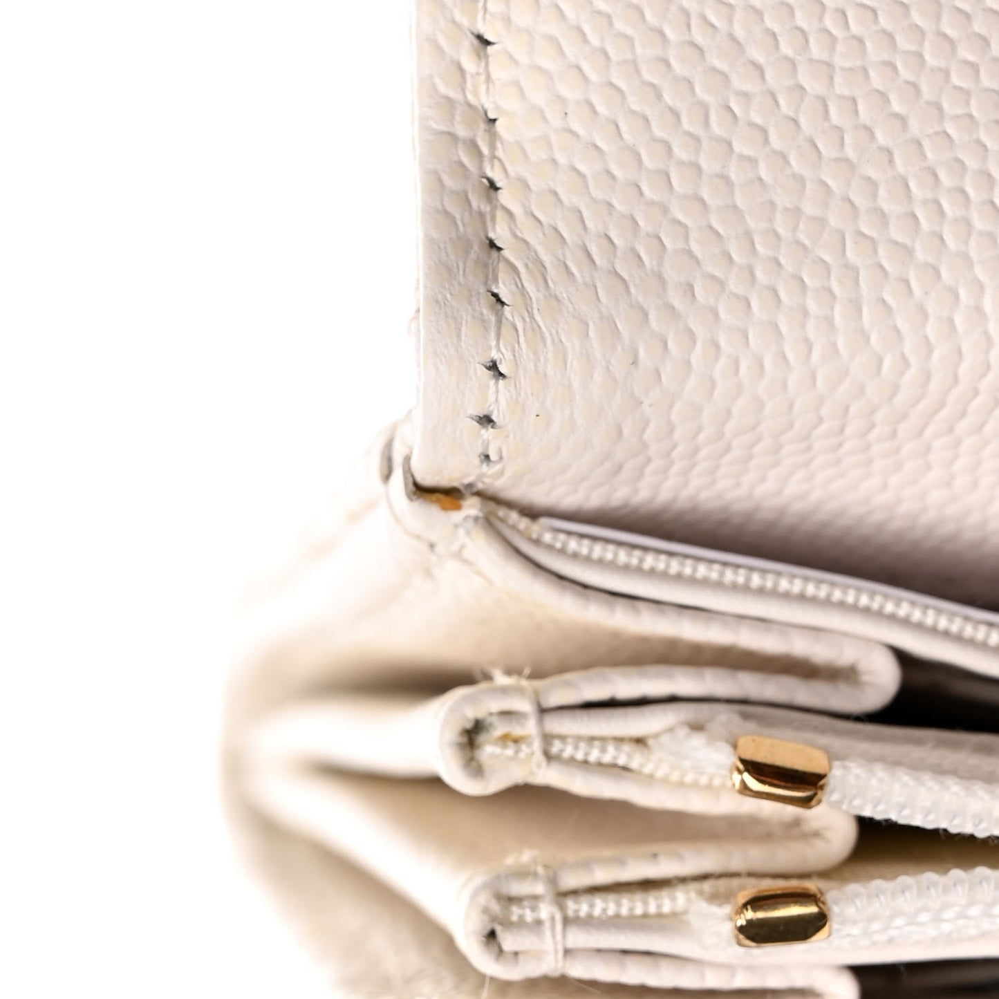 Caviar Quilted Medium Flap Wallet White