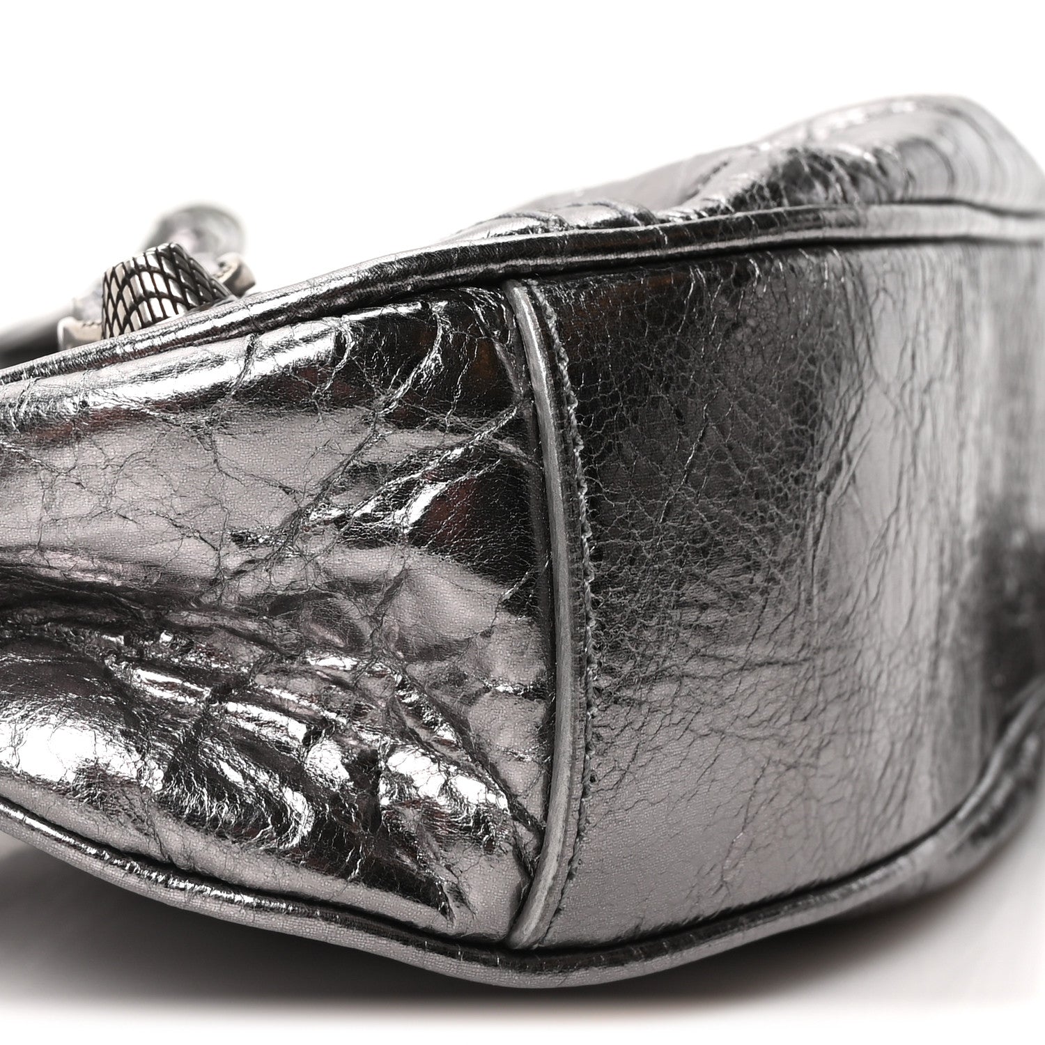 Balenciaga Metallic Agneau Arena Le Cagole Shoulder Bag XS Silver 9 of 10