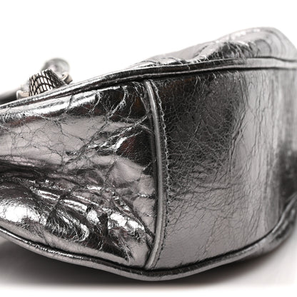 Balenciaga Metallic Agneau Arena Le Cagole Shoulder Bag XS Silver 9 of 10