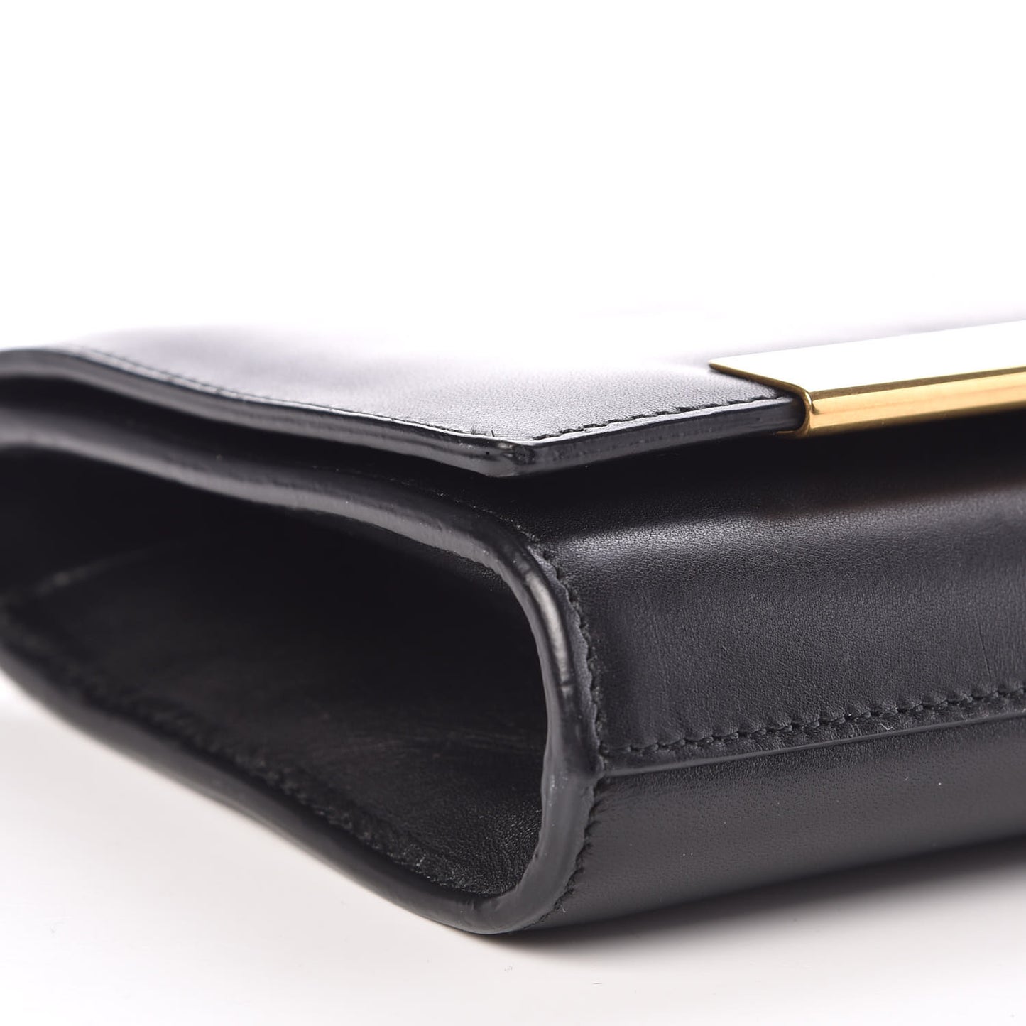 Calfskin Lutetia Flap Clutch Black