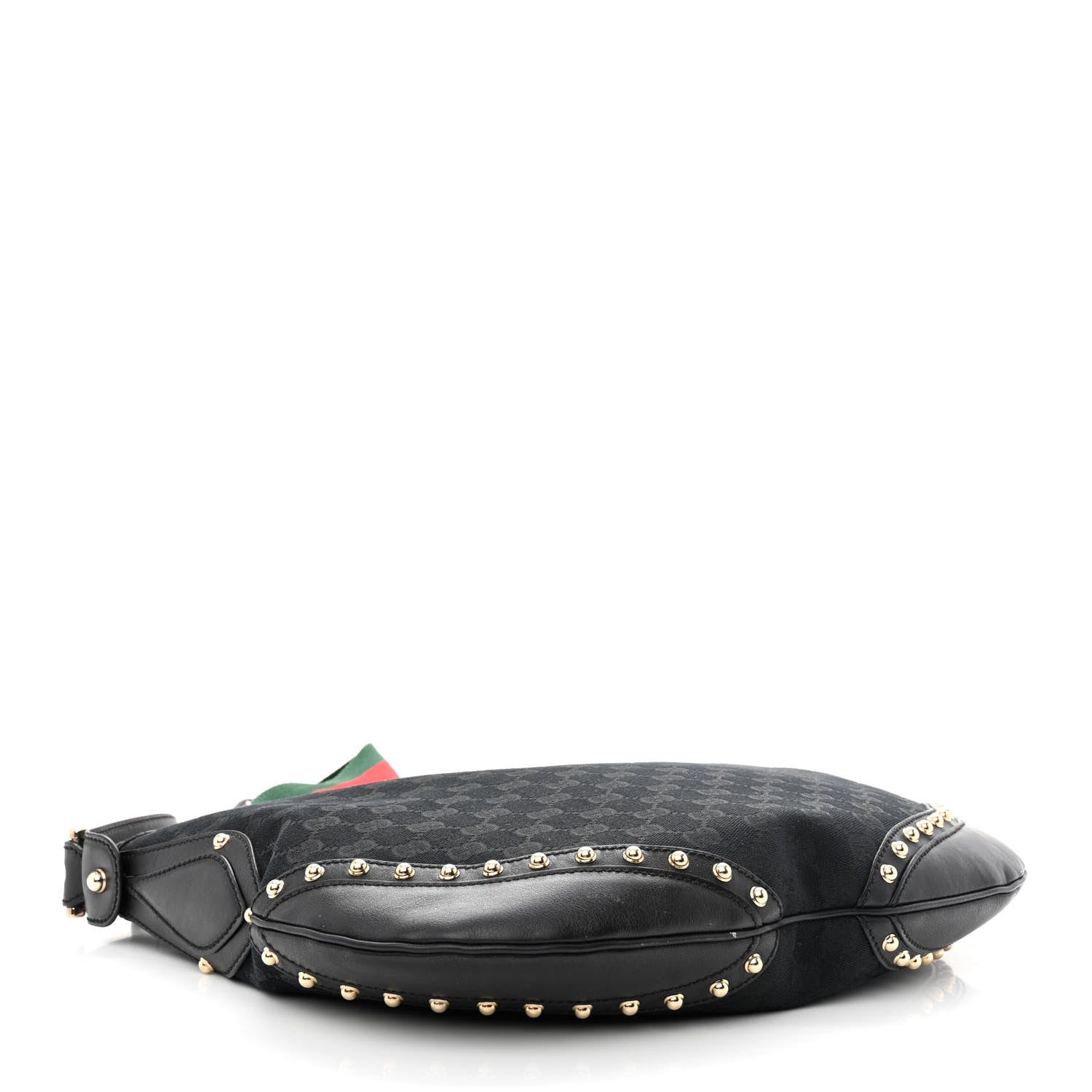 Gucci Monogram Pelham Studded Shoulder Bag Black 4 of 10