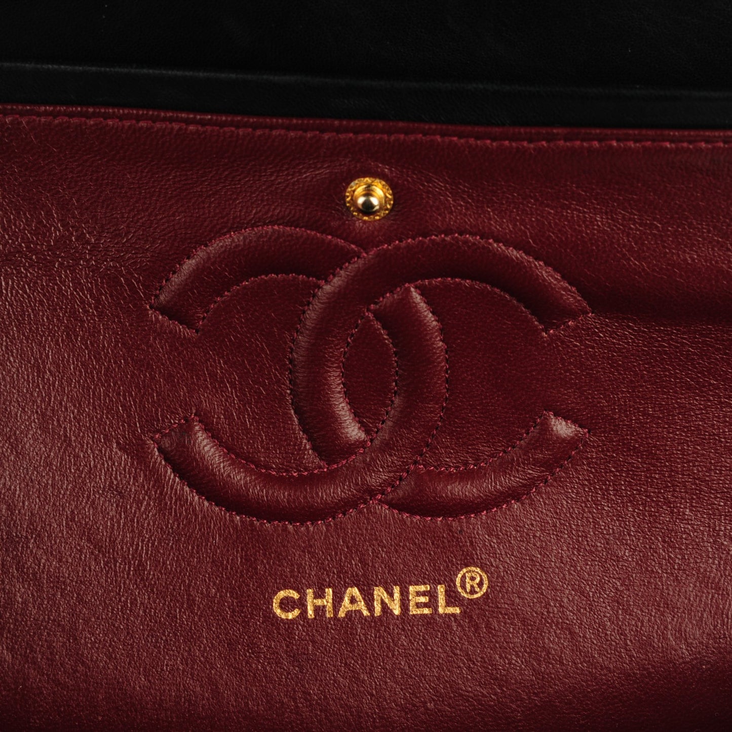 Lambskin Quilted Medium Double Flap Black