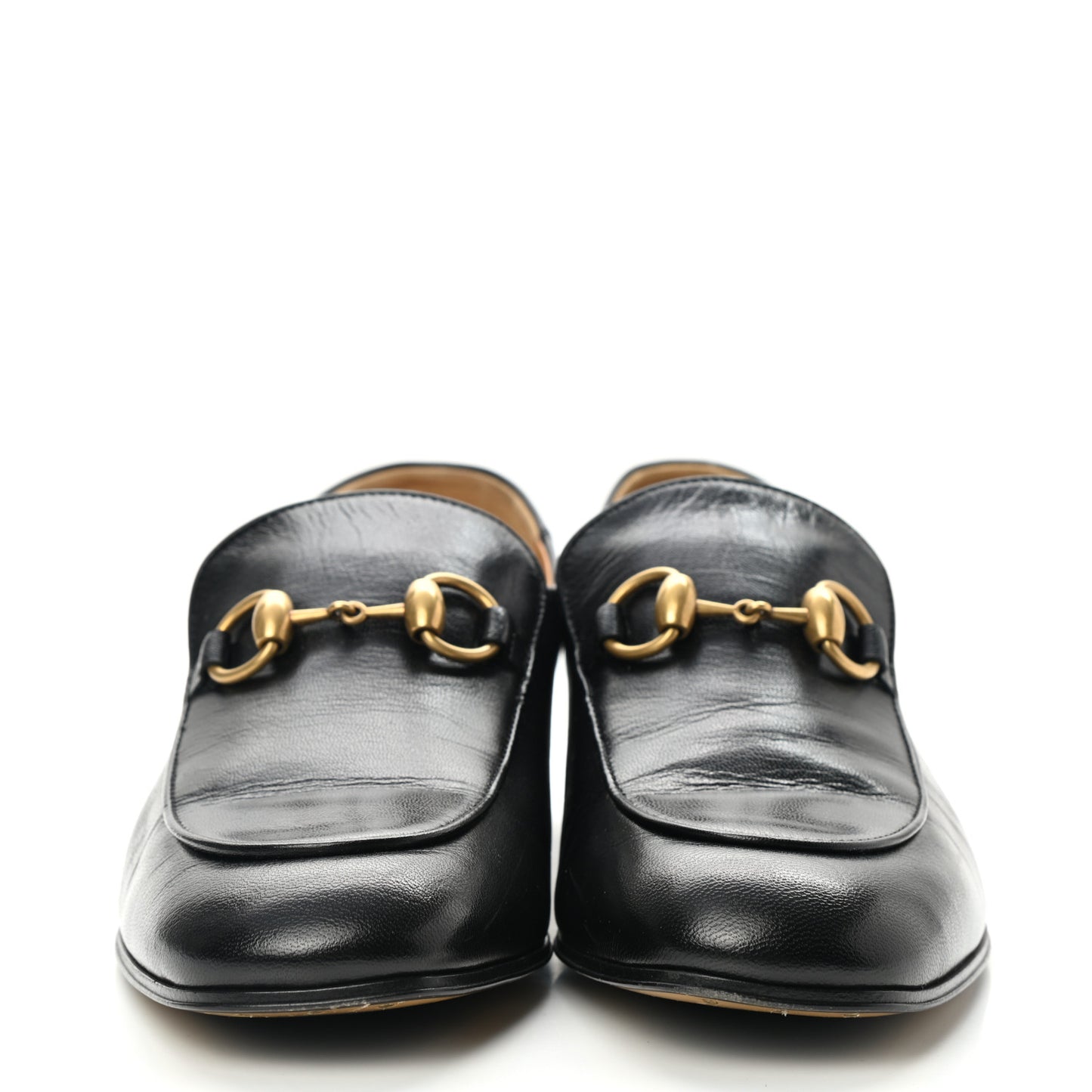 Goatskin Womens Horsebit Mid-Heel Loafers 38 Black