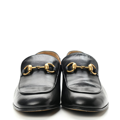 Gucci Goatskin Womens Horsebit Mid-Heel Loafers 38 Black 2 of 9