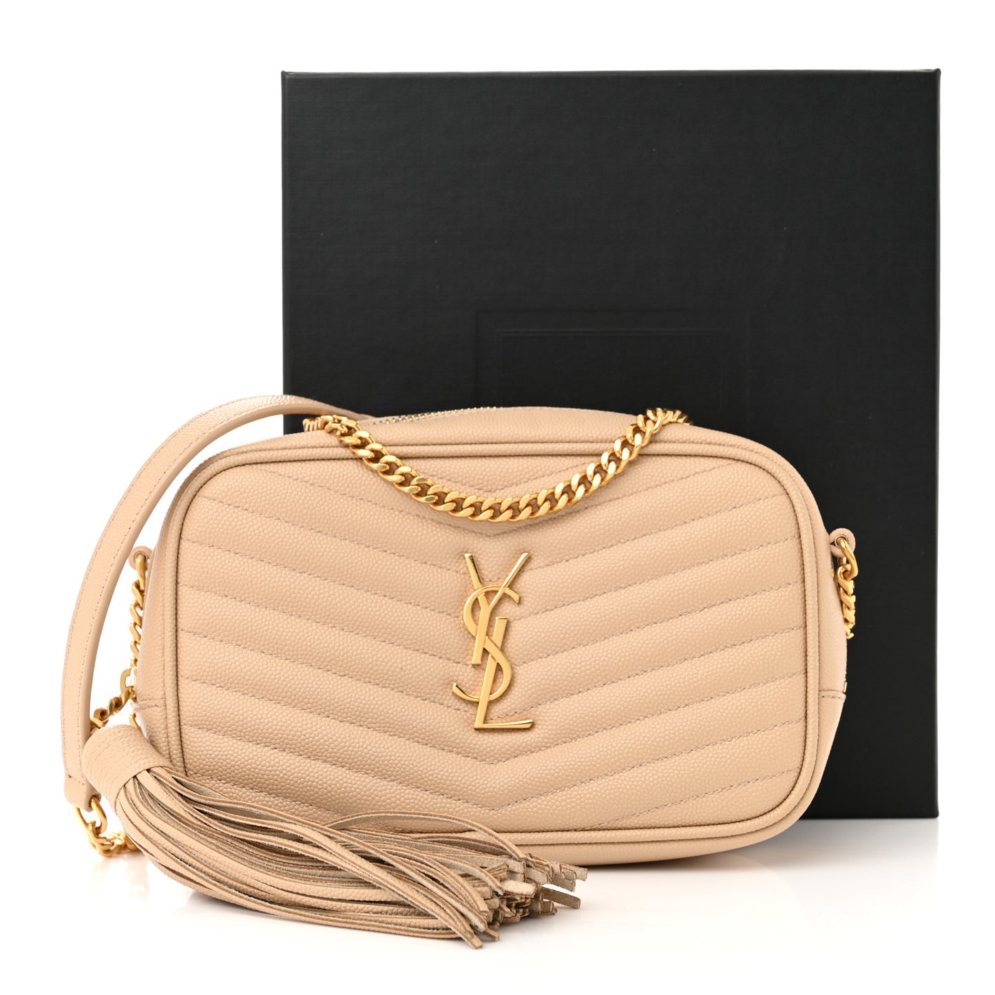Grain De Poudre Matelasse Monogram Mini Lou Camera Bag Dark Beige