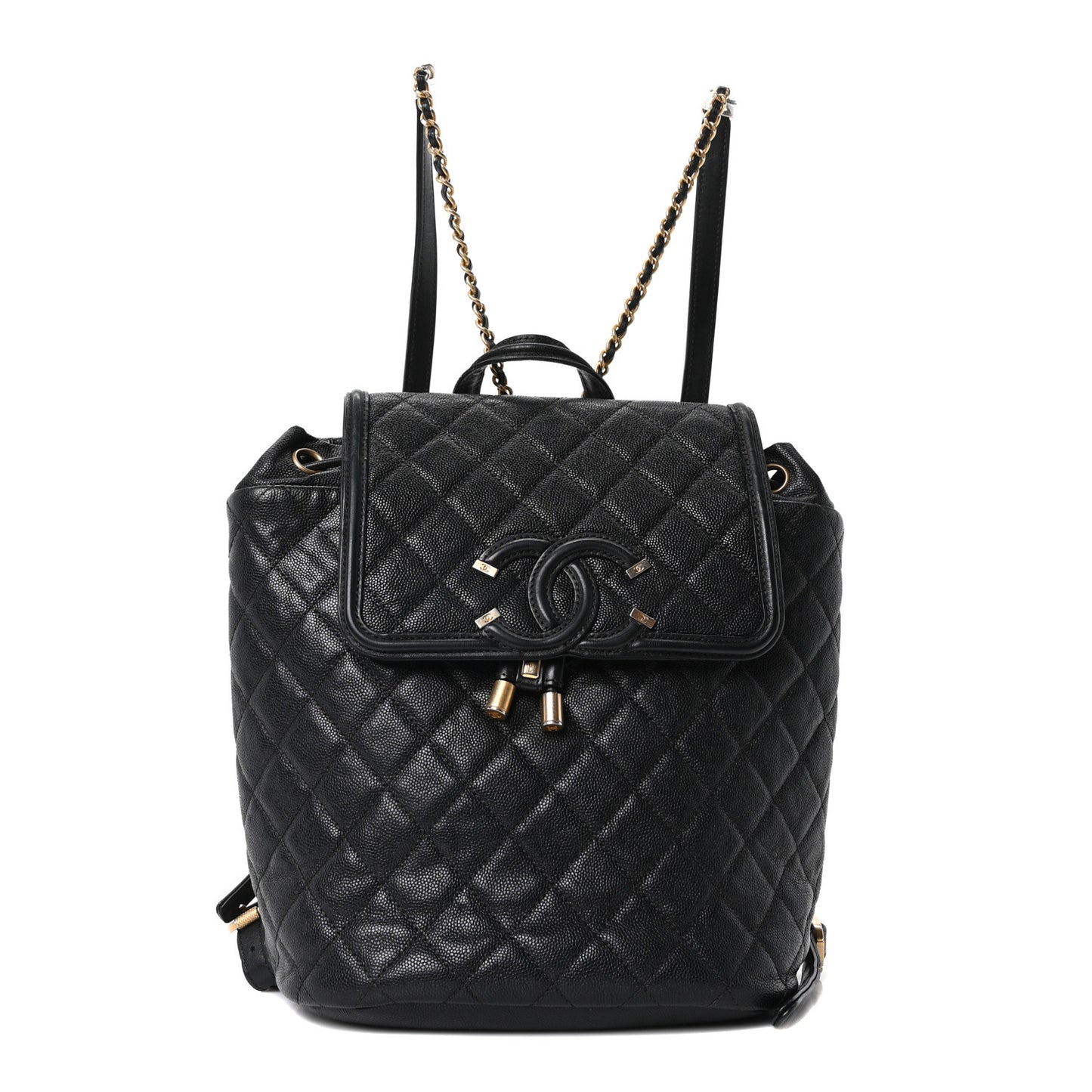 Caviar Quilted Small Filigree Backpack Black